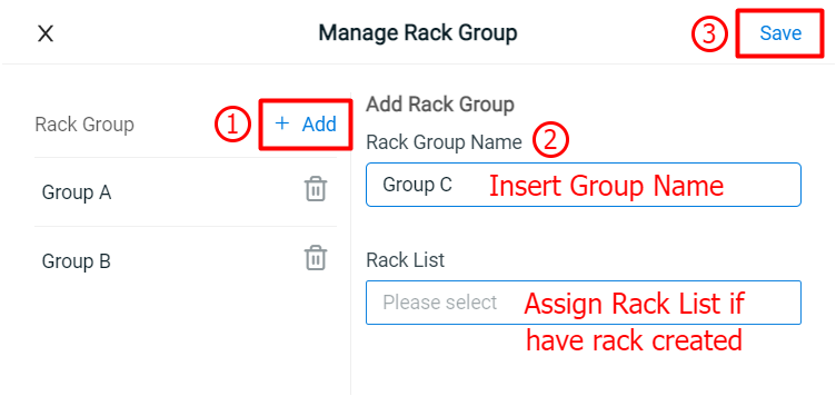 How To Manage Rack Group And Rack – SiteGiant Support Centre