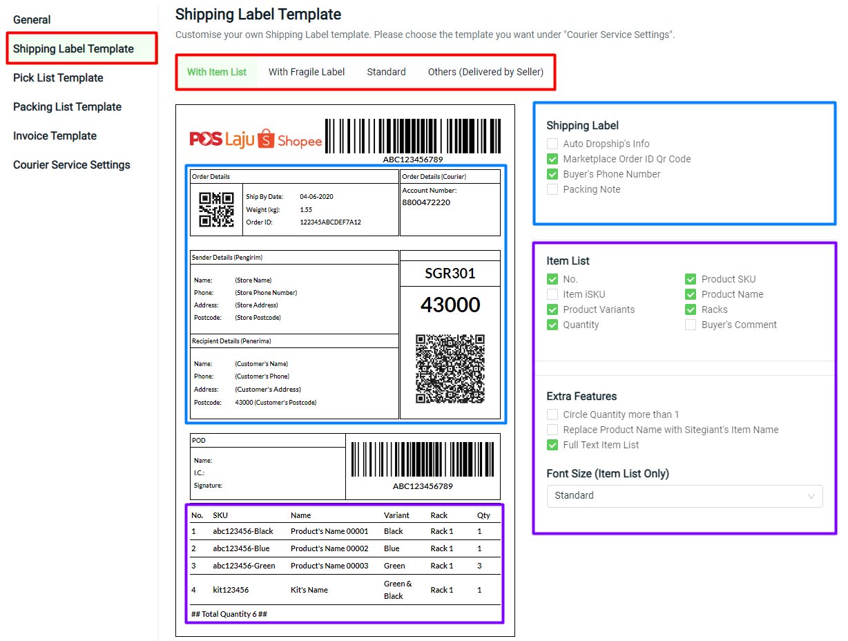 How To Configure Shopee And Lazada Shipping Label Settings – SiteGiant ...