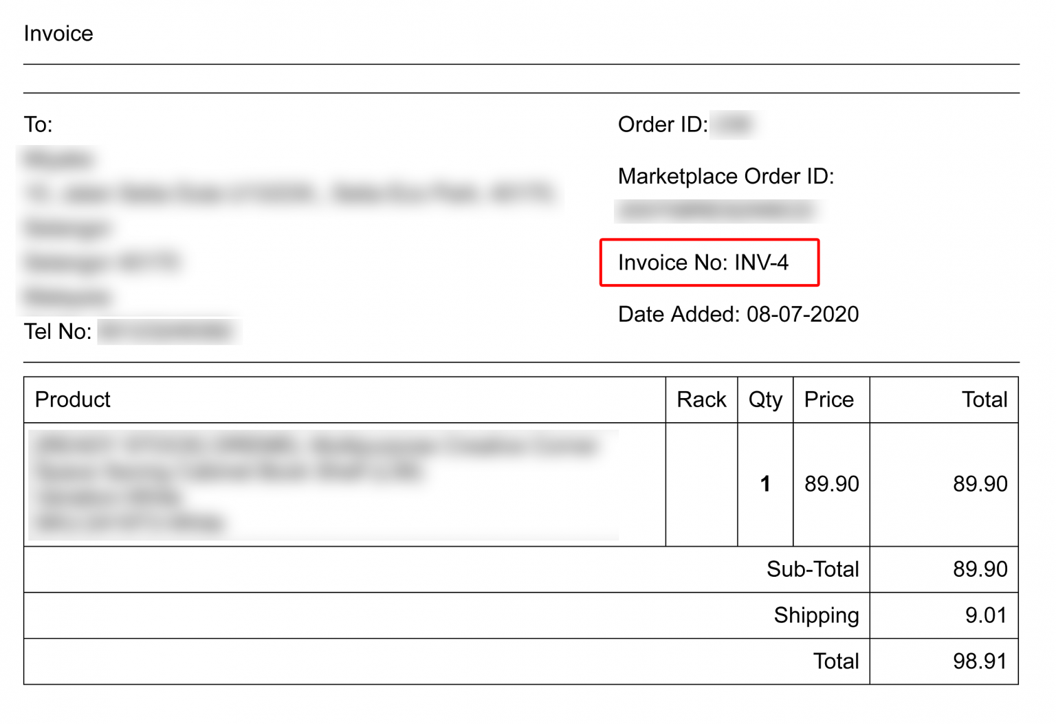 invoice to go phone number