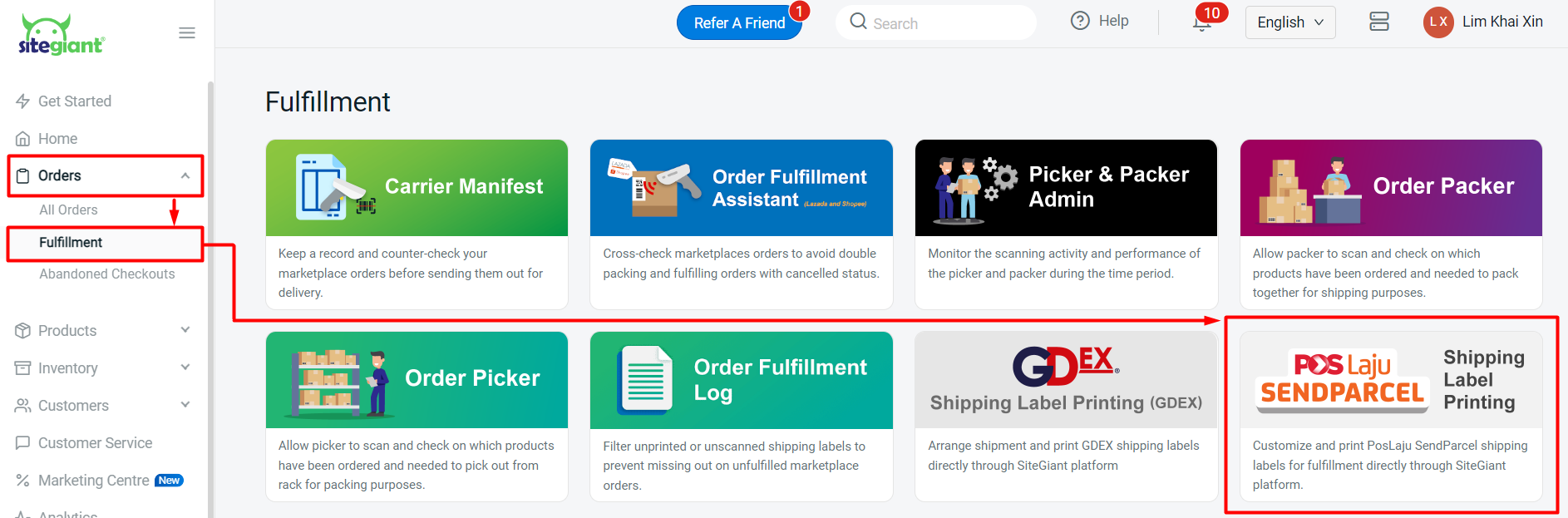 How To Print PosLaju SendParcel Shipping Label SiteGiant Support Centre