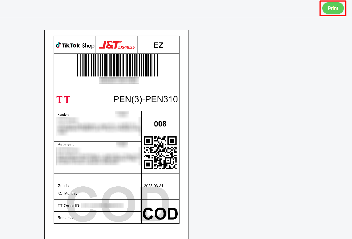 How To Print TikTok Shipping Label SiteGiant Support Centre