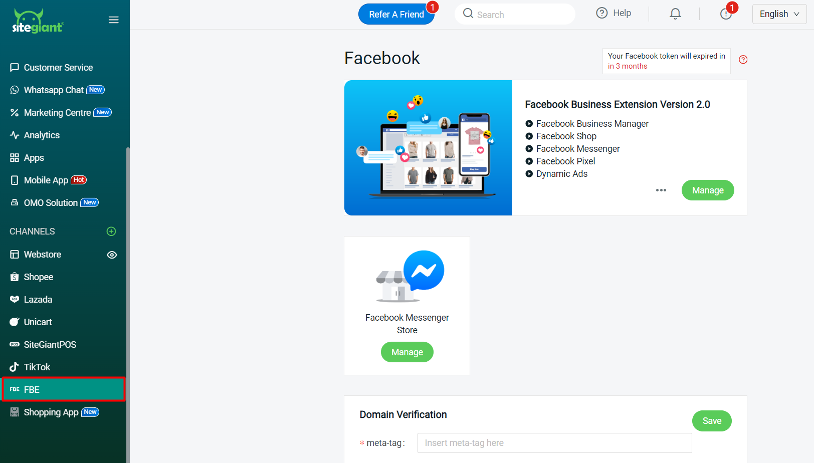 Facebook Business Extension